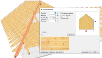 Fri placering av sparrar, automatiska valm- och ränndalssparrar
