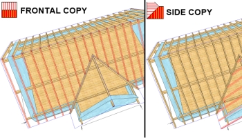 Intelligent kopiering av sparrar från ett takfall till ett annat
