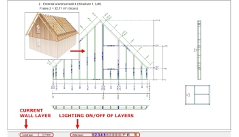 Technical Drawings of walls (and ceilings) configurable and split by layer